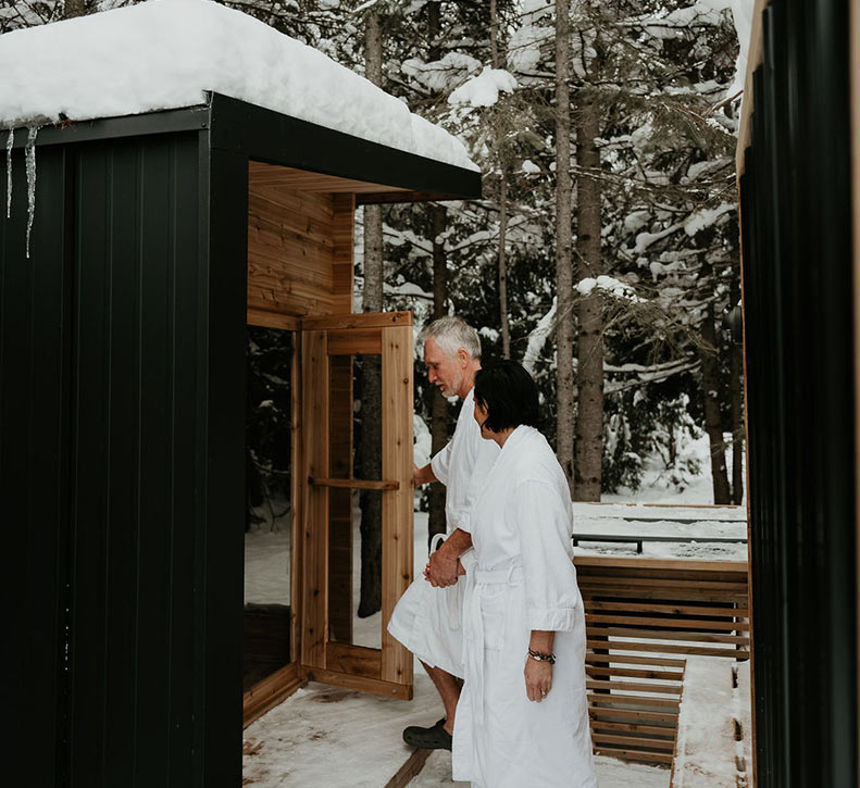 Couple Going Into Sauna