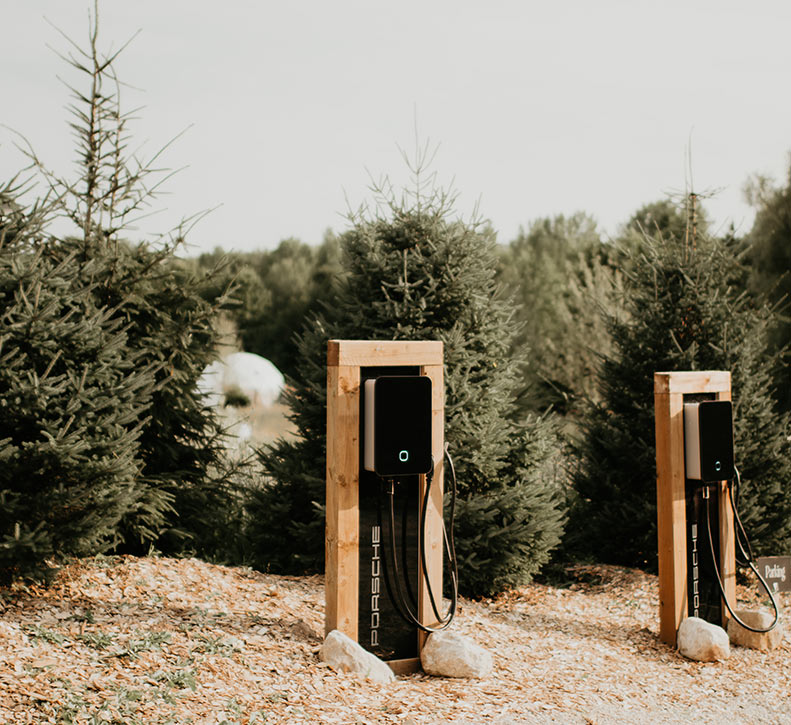 EV Chargers In Parking Lot