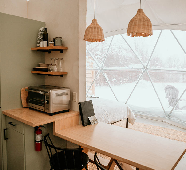 Meadow Dome Kitchen & View